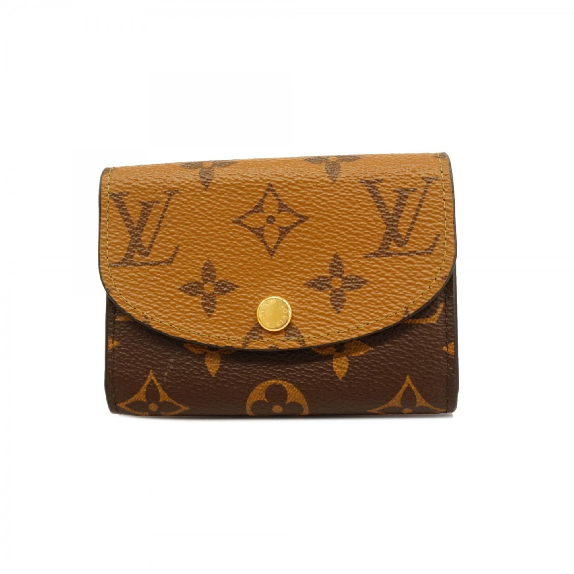 Louis Vuitton Wallet/Coin Case Monogram Reverse Portomono Rosari M82333 Brown Women's