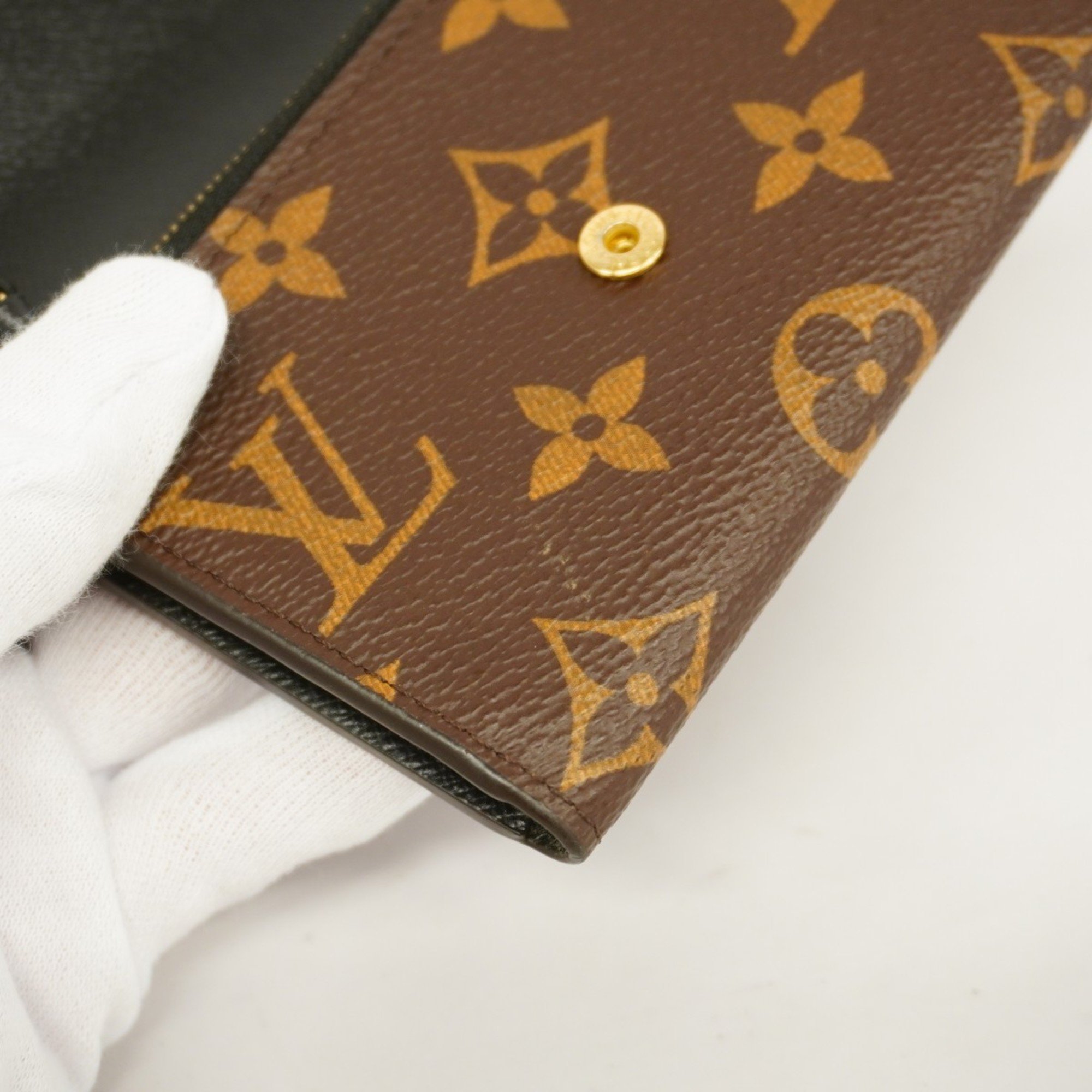 Louis Vuitton Wallet/Coin Case Monogram Reverse Portomono Rosari M82333 Brown Women's