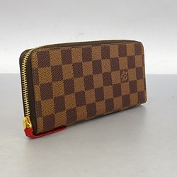 Louis Vuitton Long Wallet Damier Portefeuille Clemence N60534 Ebene Cerise Ladies