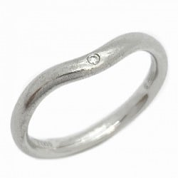 Tiffany ring, curved band, 1PD, Pt950, platinum, size 6, ladies