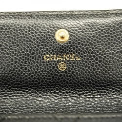 Chanel Long Wallet Matelasse Caviar Skin Black Women's