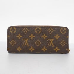 Louis Vuitton Long Wallet Monogram Portefeuille Clemence M42119 Brown Hot Pink Ladies