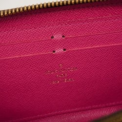 Louis Vuitton Long Wallet Monogram Portefeuille Clemence M42119 Brown Hot Pink Ladies