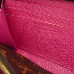 Louis Vuitton Long Wallet Monogram Portefeuille Clemence M42119 Brown Hot Pink Ladies