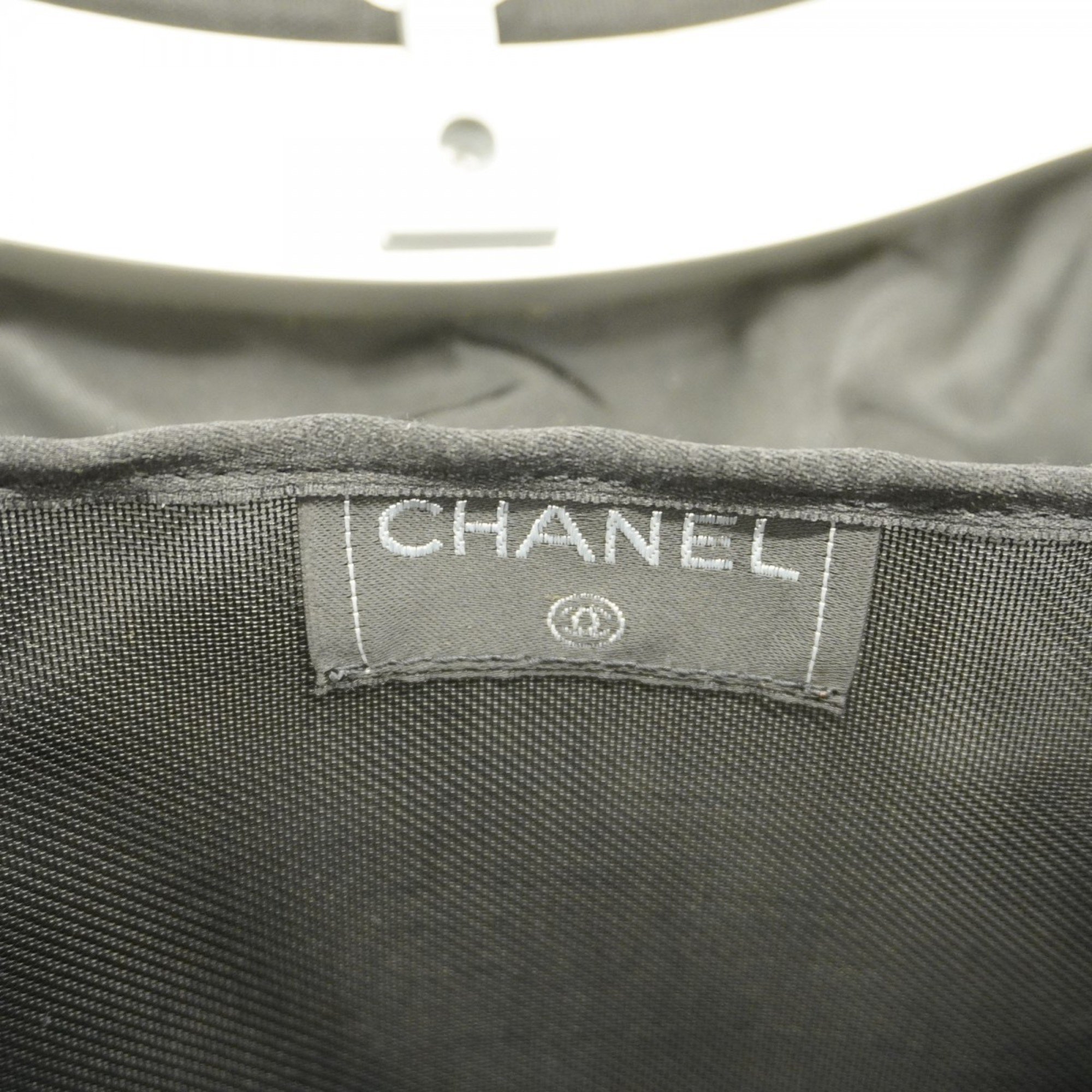 Chanel Shoulder Bag Hip Cotton Black Women's