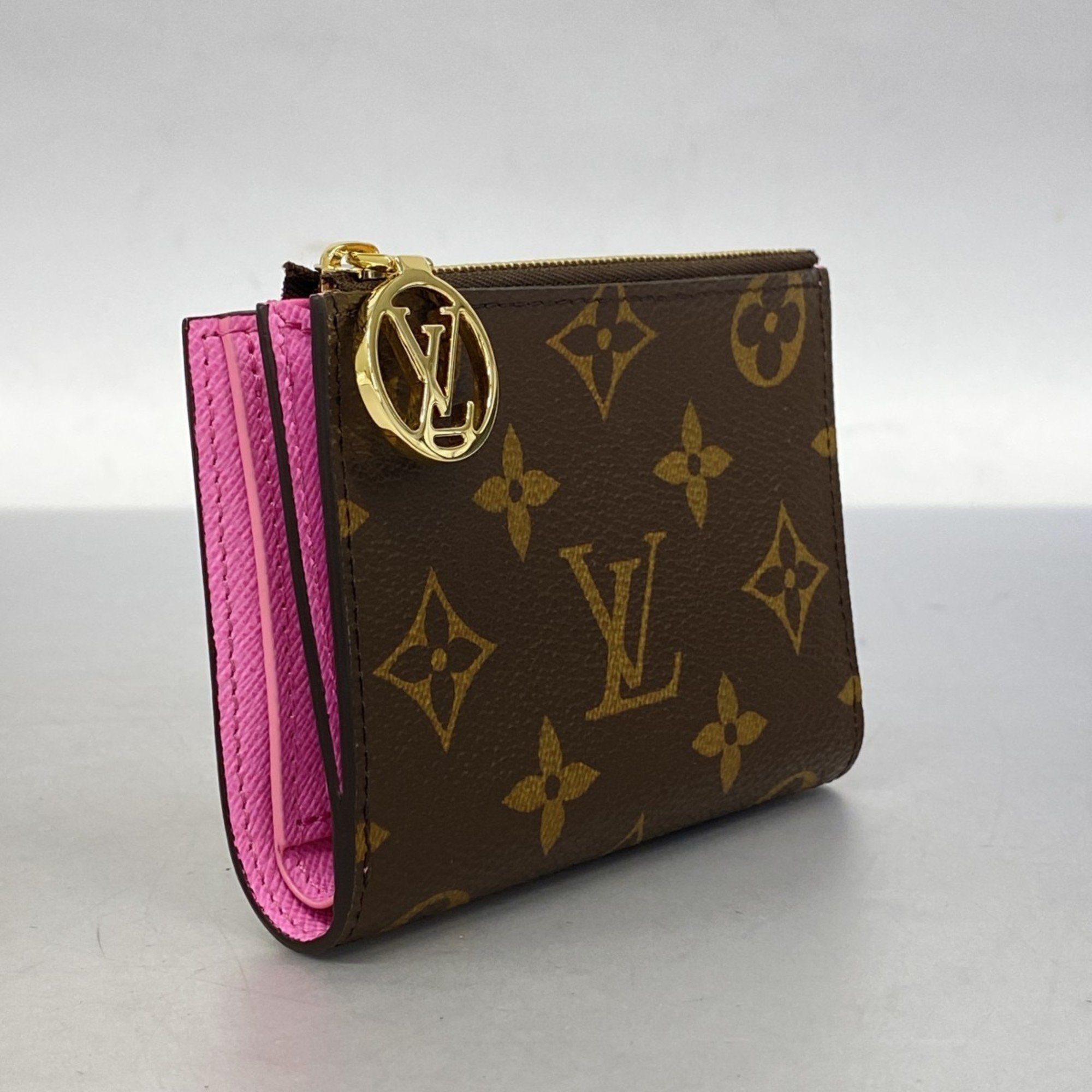 Louis Vuitton Wallet Monogram Portefeuille Lisa M82383 Brown Rose Lollipop Ladies