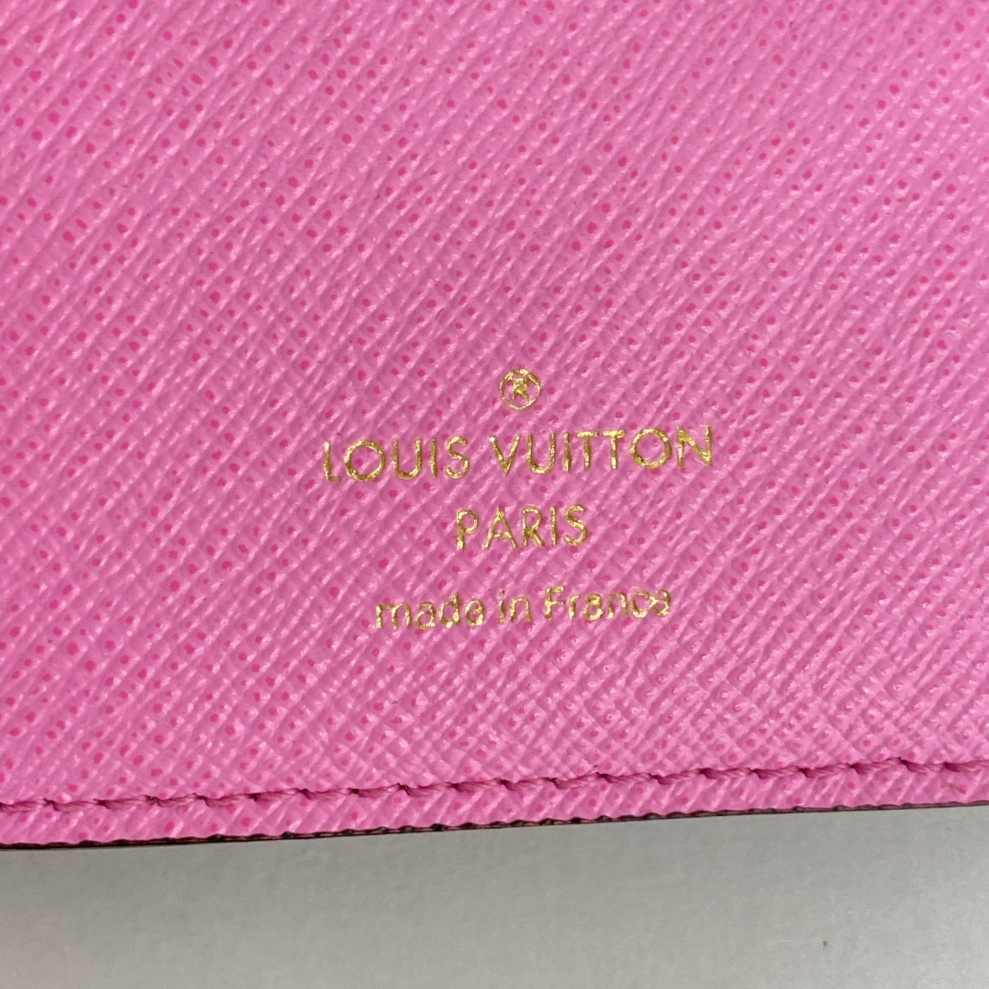 Louis Vuitton Wallet Monogram Portefeuille Lisa M82383 Brown Rose Lollipop Ladies