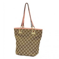 Gucci Tote Bag GG Canvas 120840 Beige Pink Women's