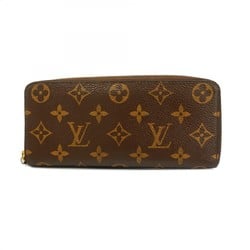 Louis Vuitton Long Wallet Monogram Portefeuille Clemence M60742 Brown Fuchsia Ladies