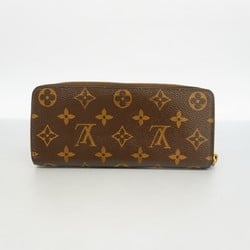 Louis Vuitton Long Wallet Monogram Portefeuille Clemence M60742 Brown Fuchsia Ladies