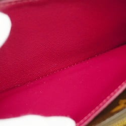 Louis Vuitton Long Wallet Monogram Portefeuille Clemence M60742 Brown Fuchsia Ladies