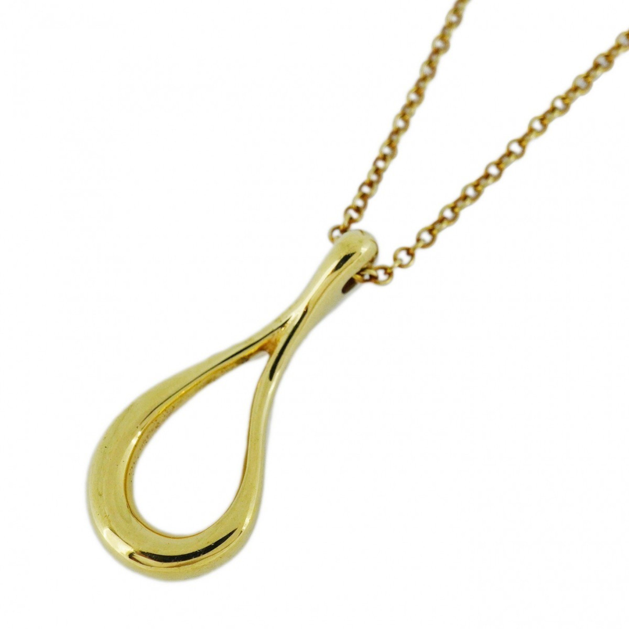 Tiffany Necklace Teardrop K18YG Yellow Gold Ladies