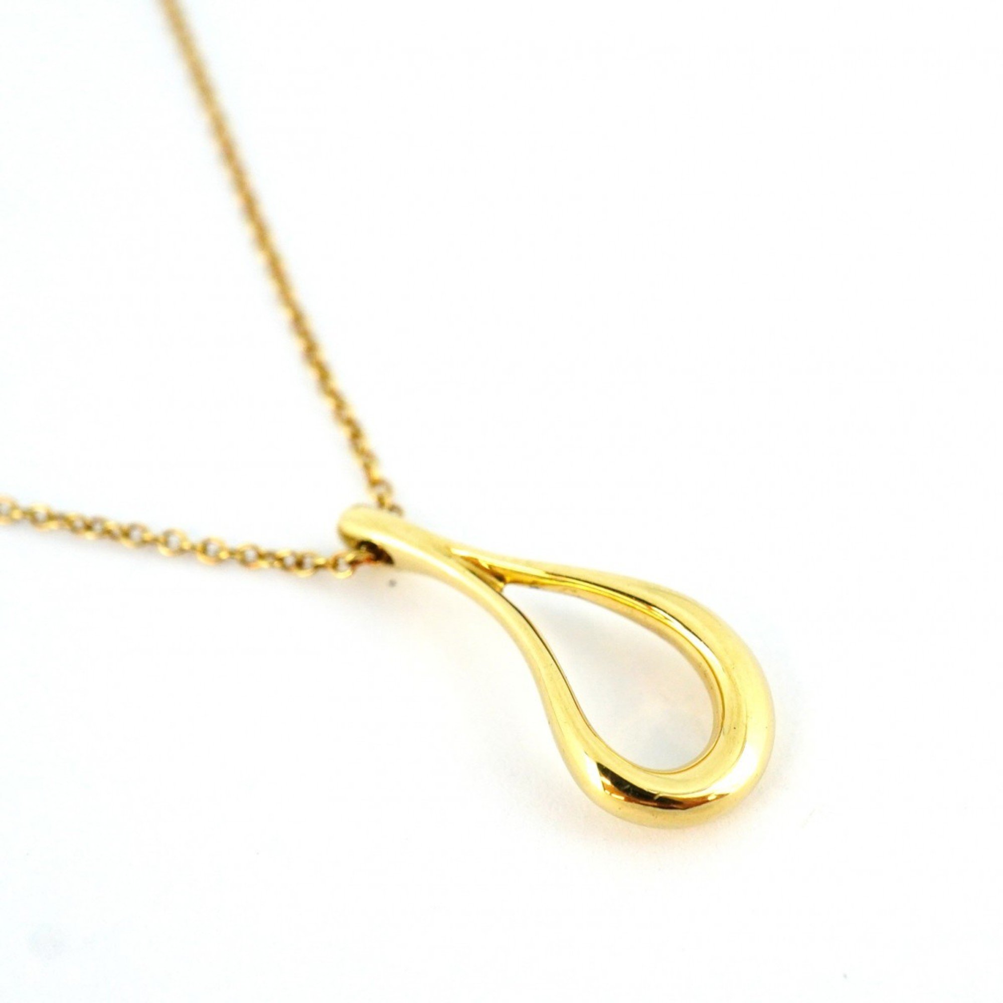 Tiffany Necklace Teardrop K18YG Yellow Gold Ladies