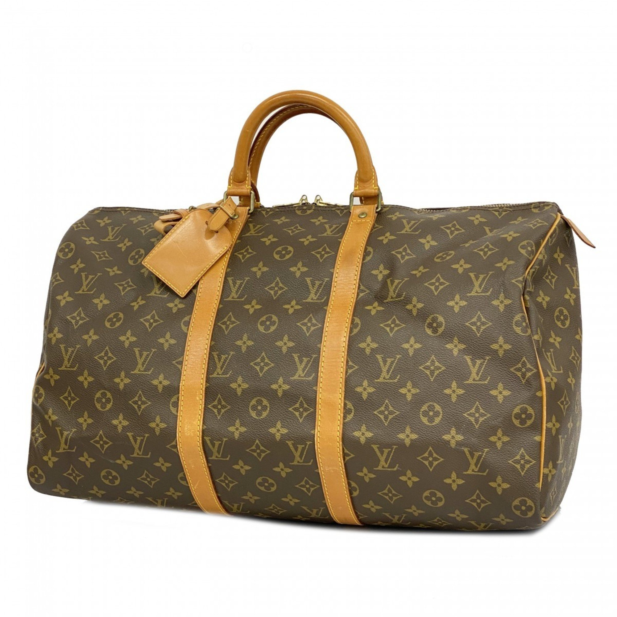 Louis Vuitton Boston Bag Monogram Keepall 50 M41426 Brown Men's Women's