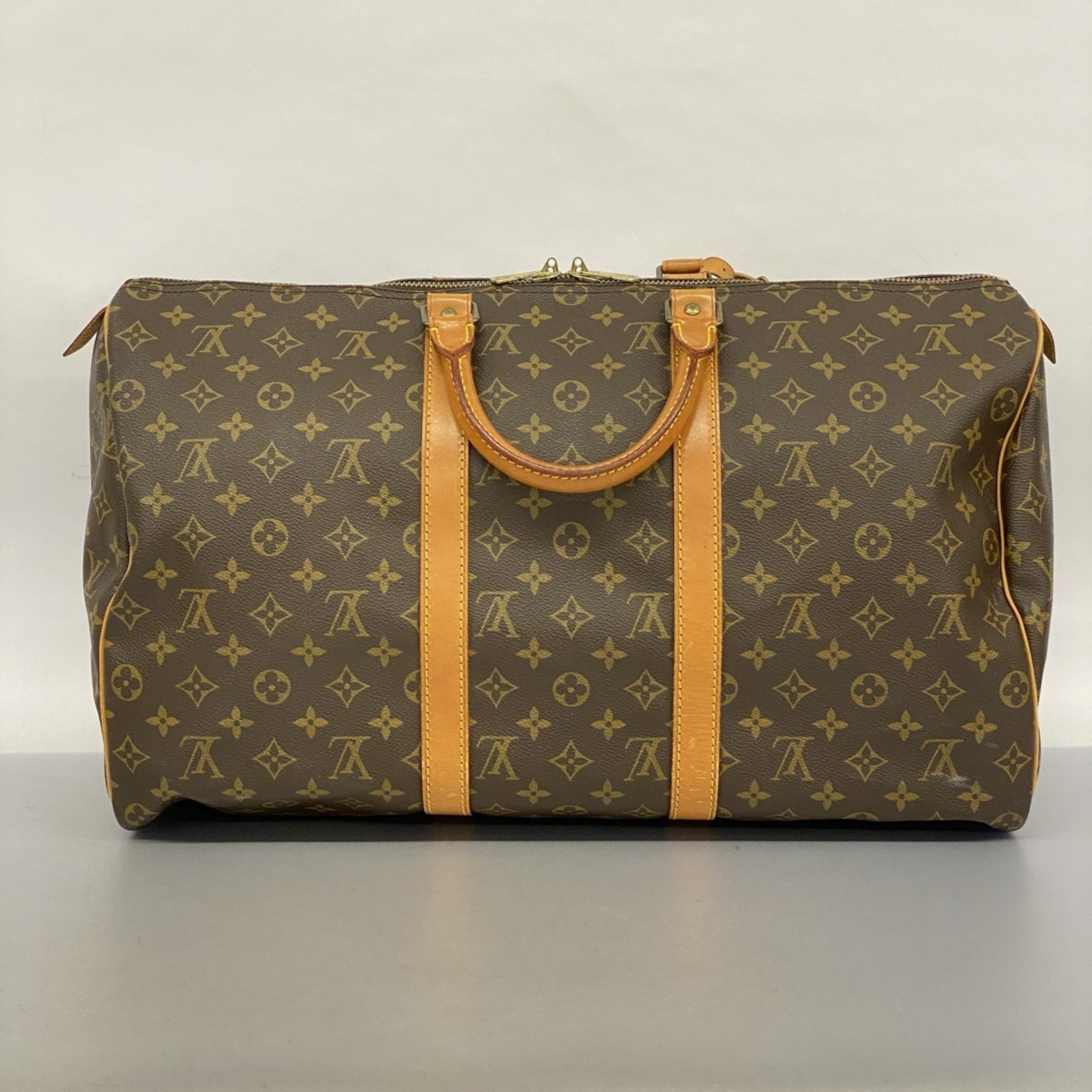 Louis Vuitton Boston Bag Monogram Keepall 50 M41426 Brown Men's Women's