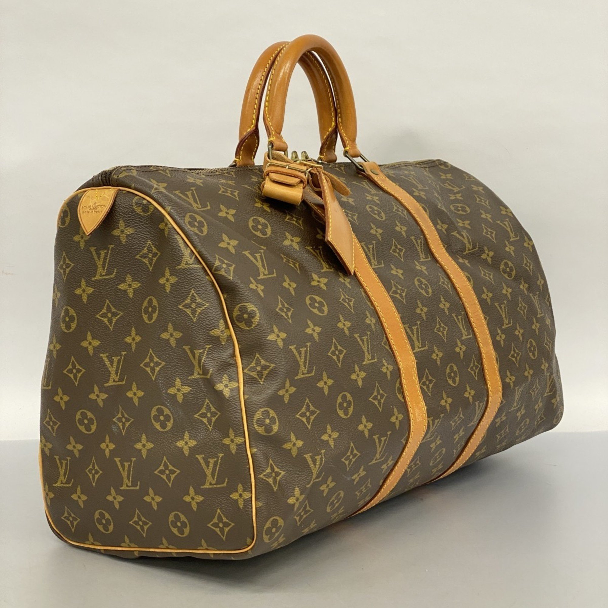 Louis Vuitton Boston Bag Monogram Keepall 50 M41426 Brown Men's Women's