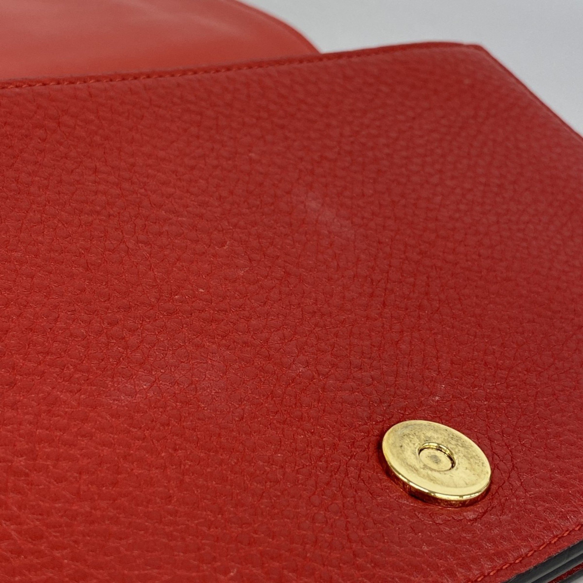 Salvatore Ferragamo Shoulder Bag Leather Red Women's