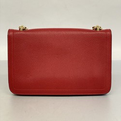 Salvatore Ferragamo Shoulder Bag Leather Red Women's