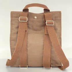 Hermes Backpack/Daypack Airline Ad Canvas Brown Women's