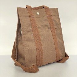 Hermes Backpack/Daypack Airline Ad Canvas Brown Women's