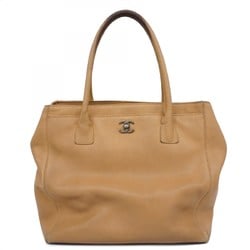 Chanel Tote Bag Executive Caviar Skin Beige Women's