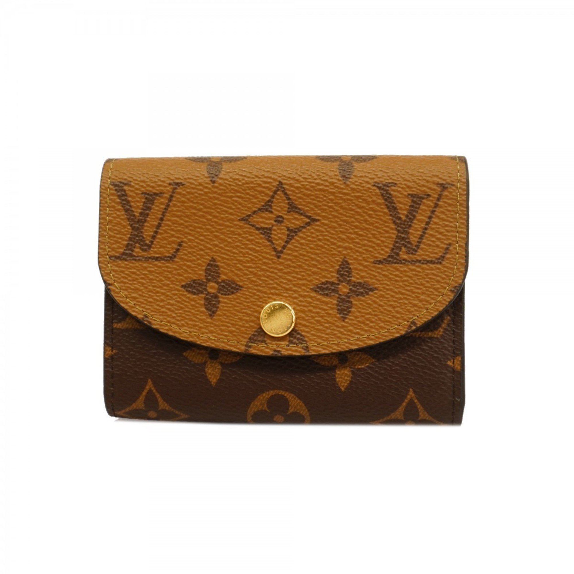 Louis Vuitton Wallet/Coin Case Monogram Reverse Portomono Rosari M82333 Brown Women's