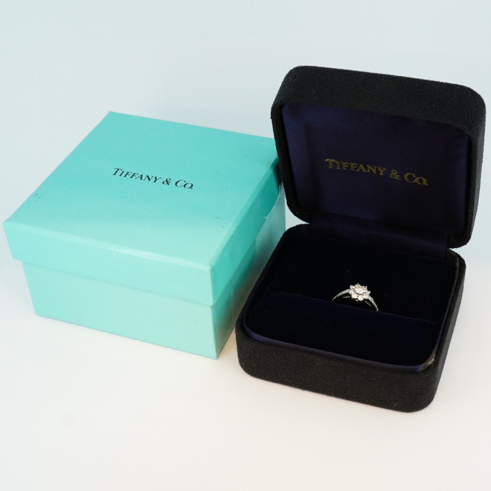 Tiffany Flora Diamond Ring, Pt950 Platinum, Size 6.5, Women's