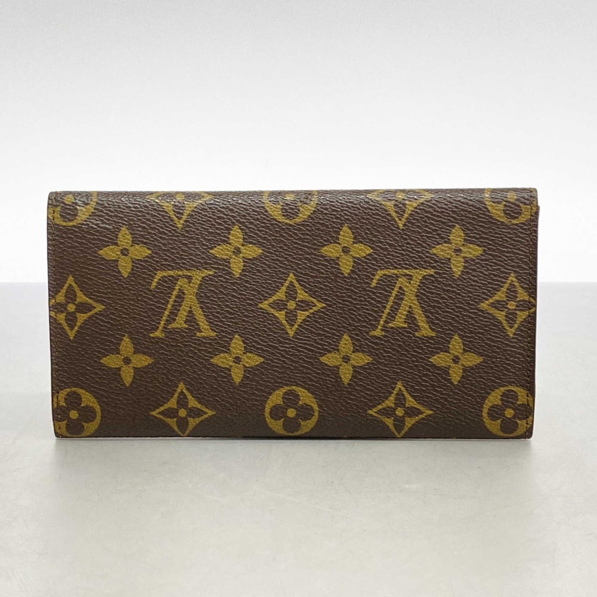 Louis Vuitton Long Wallet Monogram Porto Yen M6182 Brown Men's Women's