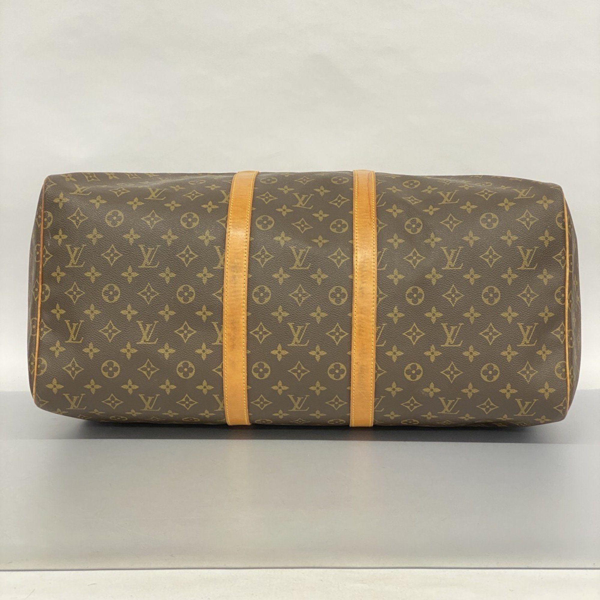 Louis Vuitton Boston Bag Monogram Keepall 55 M41424 Brown Men's Women's