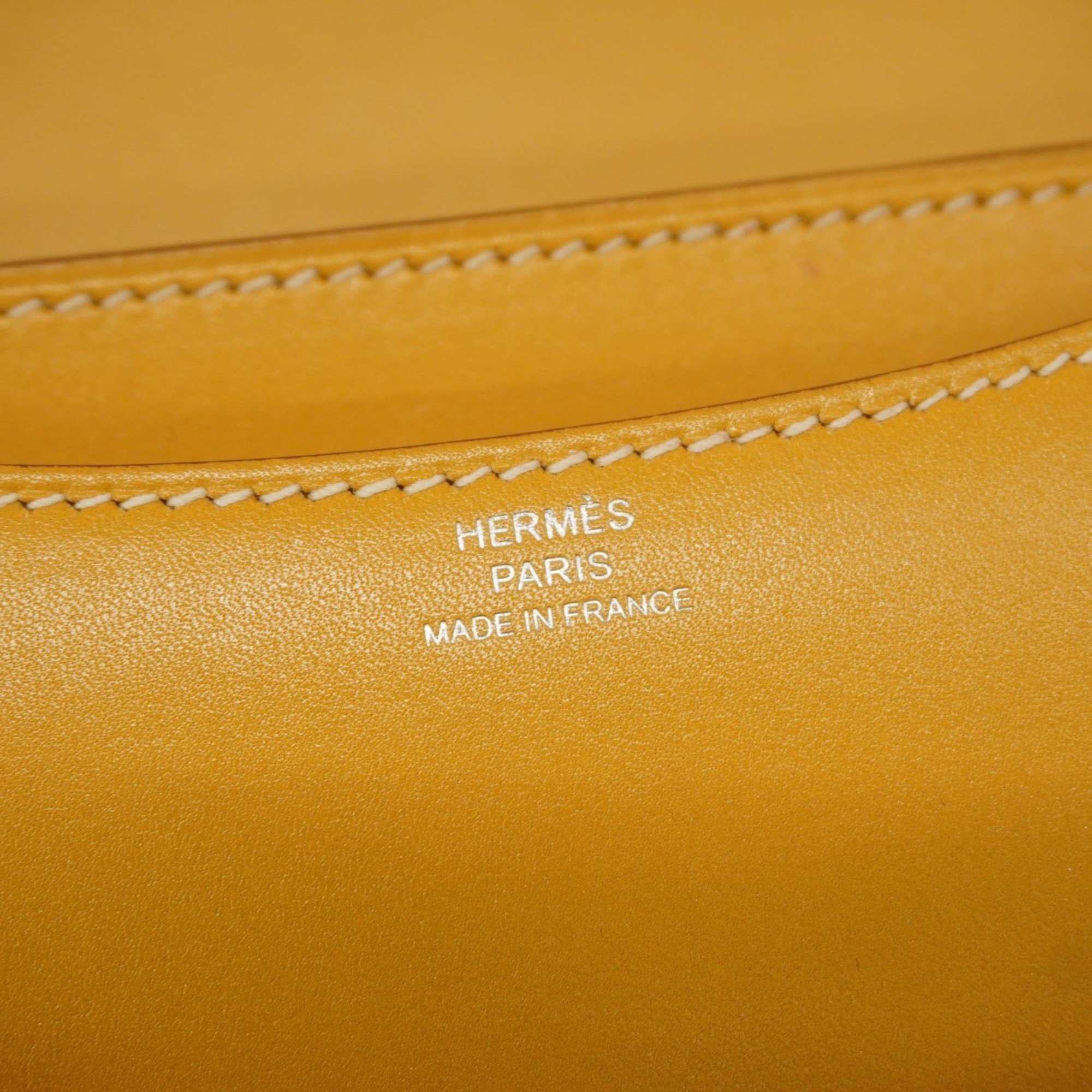 Hermes Shoulder Bag Constance 18 Tadelakt Paille x Engraved Ladies