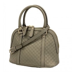 Gucci handbag Micro Guccissima 449654 leather grey champagne ladies