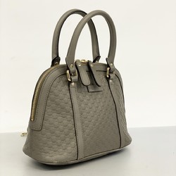 Gucci handbag Micro Guccissima 449654 leather grey champagne ladies