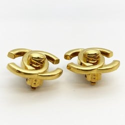 Chanel earrings turn lock GP plated gold ladies