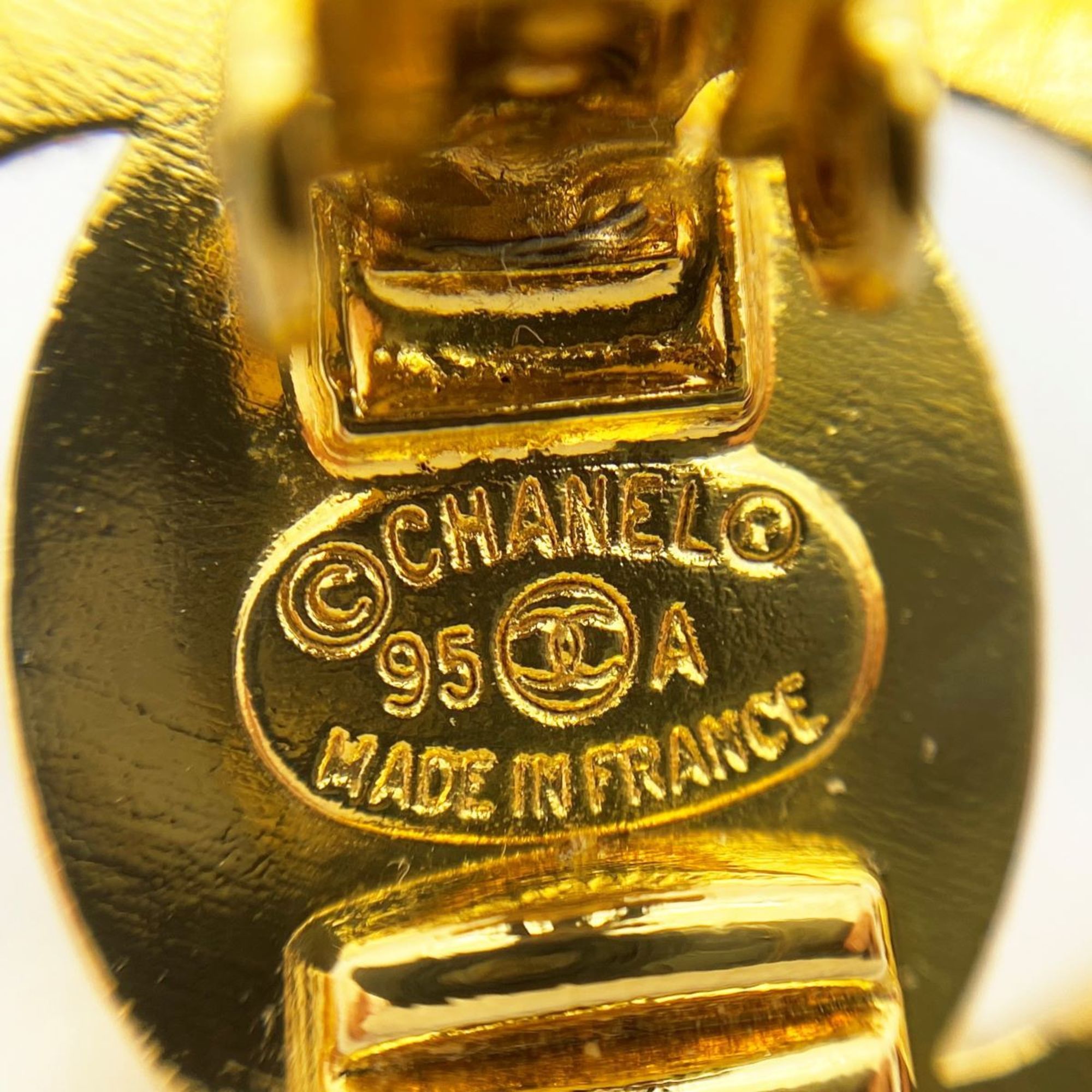 Chanel earrings turn lock GP plated gold ladies