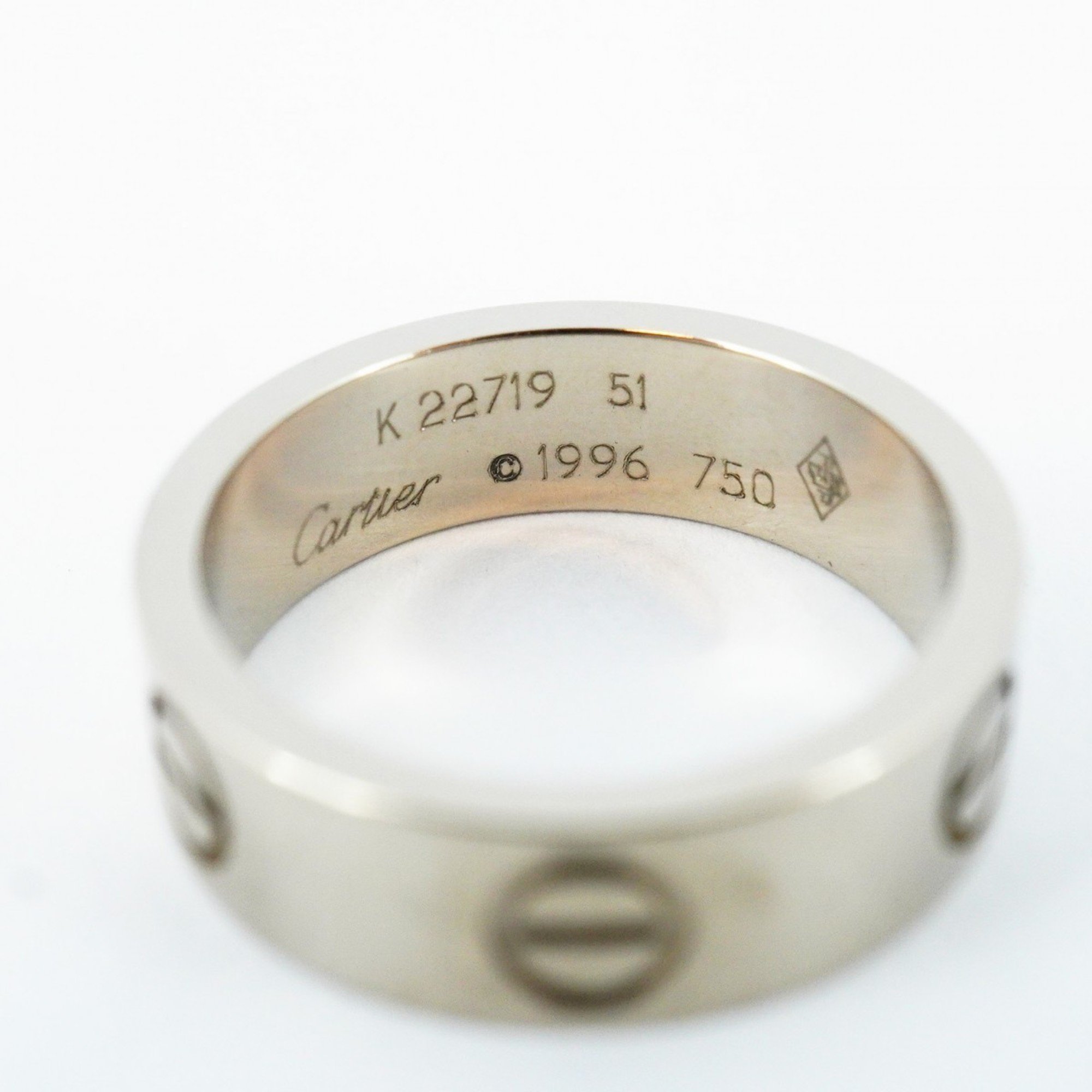 Cartier Ring Love K18WG White Gold #51 Ladies