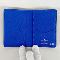 Louis Vuitton Business Card Holder/Card Case Taiga Organizer De Poche M63329 Blue Noir Men's