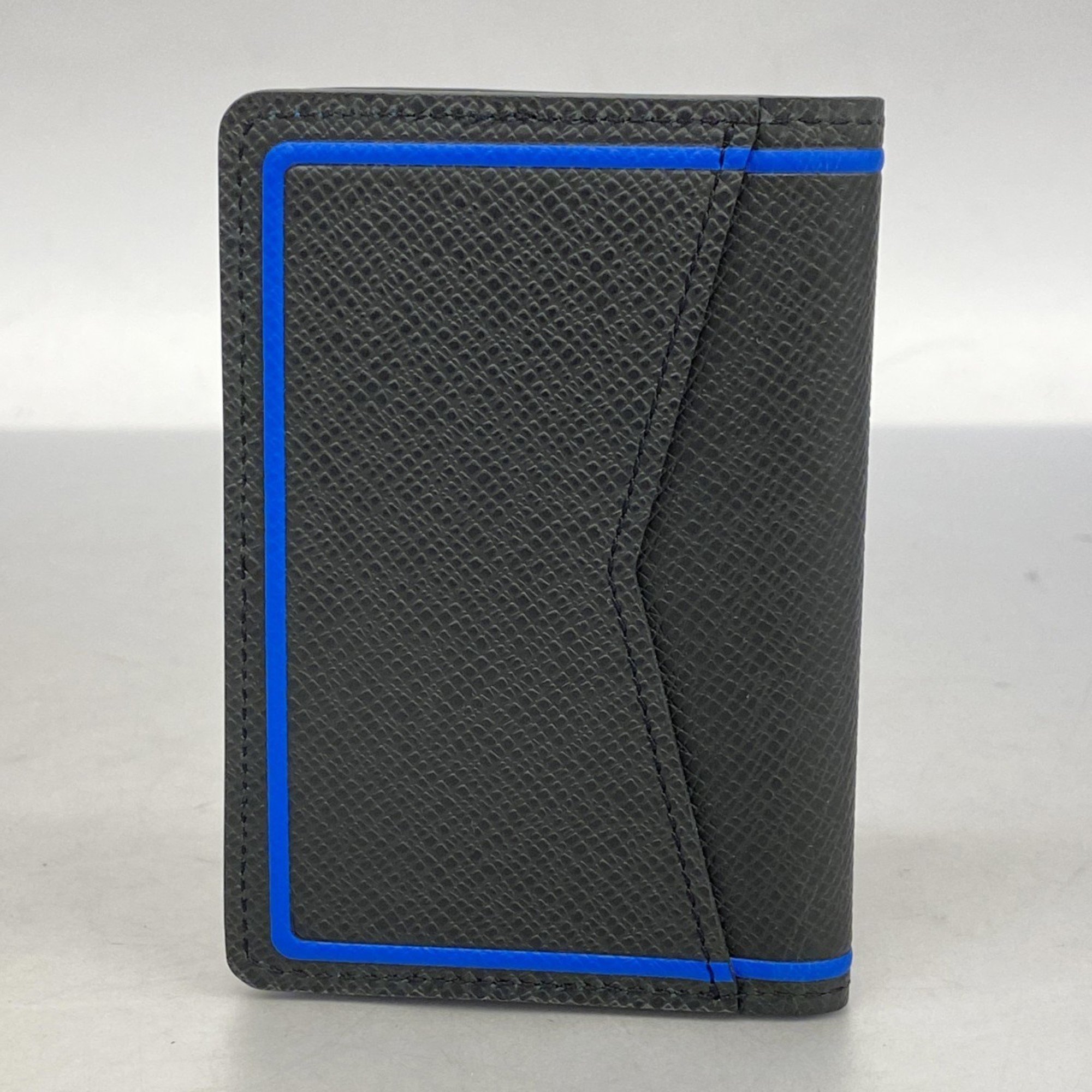 Louis Vuitton Business Card Holder/Card Case Taiga Organizer De Poche M63329 Blue Noir Men's