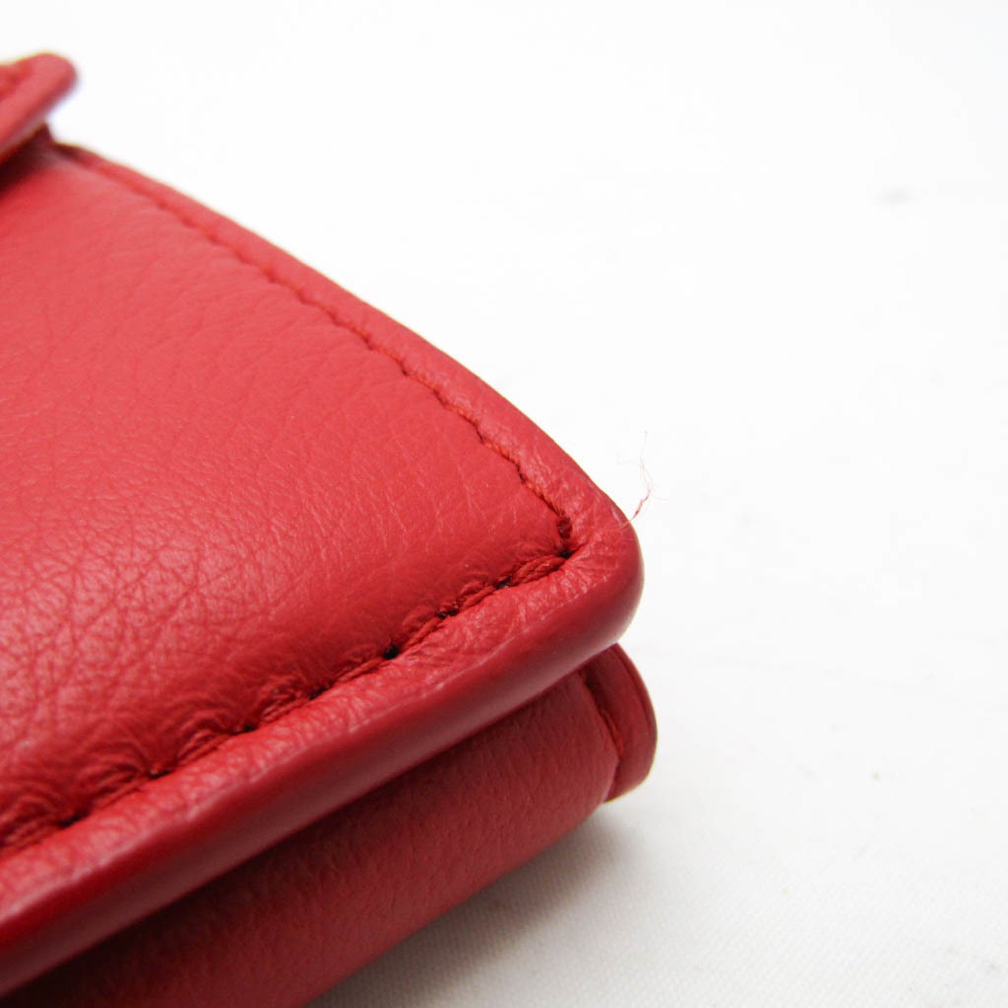 Balenciaga Papier Mini Wallet 391446 Women's Leather Wallet (tri-fold) Red Color