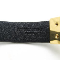 Saint Laurent Studs Leather,Metal Bracelet Black,Gold