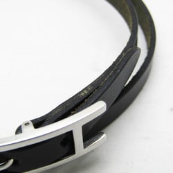 Hermes Hapi III Leather Wrap Bracelet Black