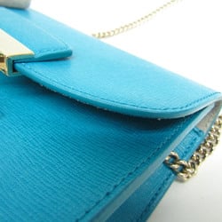 Furla Julia Mini Chain Women's Leather Shoulder Bag Blue