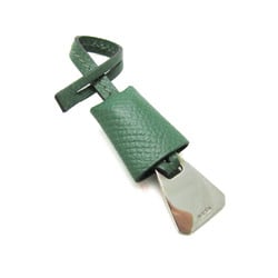 Hermes Mini Crochet Bag Charm Keyring (Green,Silver)