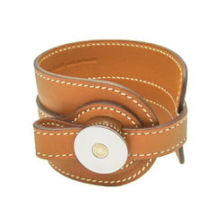 Hermes Sellier Leather Bracelet Brown