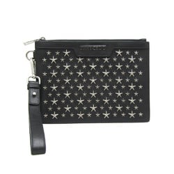 Jimmy Choo DEREK Men,Women Leather Clutch Bag Black