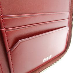 Bally Travel Case Men,Women Leather Long Wallet (bi-fold) Red Brown