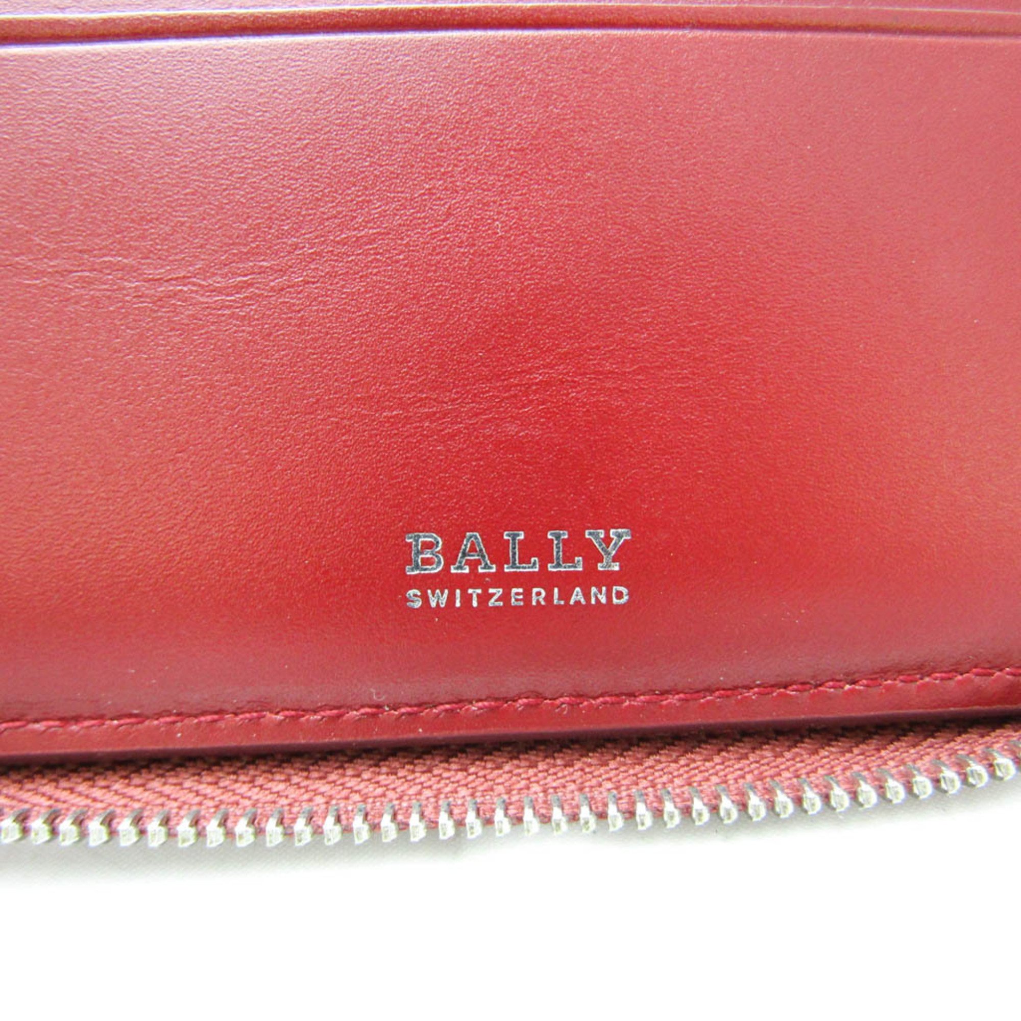 Bally Travel Case Men,Women Leather Long Wallet (bi-fold) Red Brown