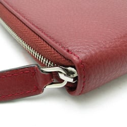 Bally Travel Case Men,Women Leather Long Wallet (bi-fold) Red Brown