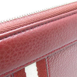 Bally Travel Case Men,Women Leather Long Wallet (bi-fold) Red Brown