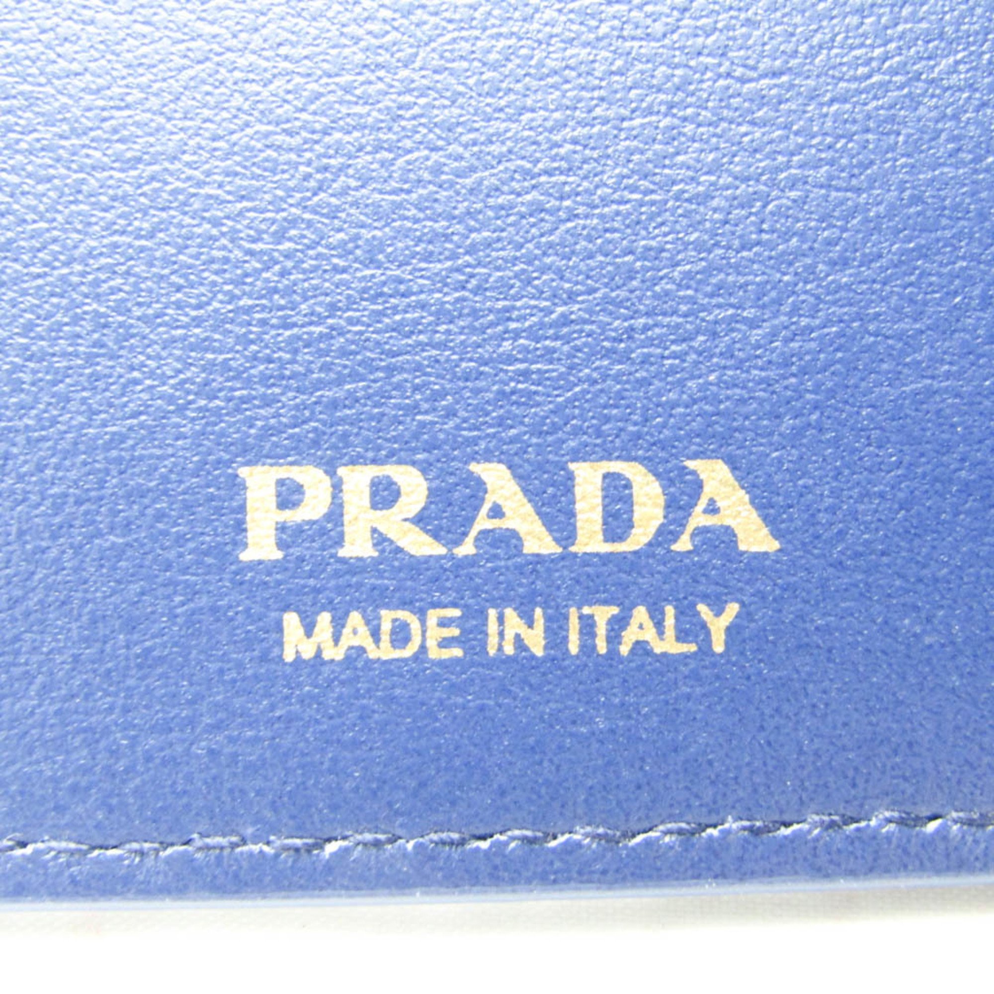 Prada Women's Leather Key Case Blue