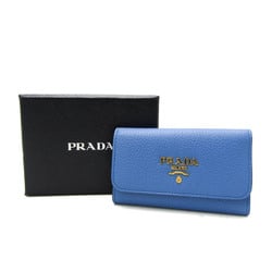 Prada Women's Leather Key Case Blue